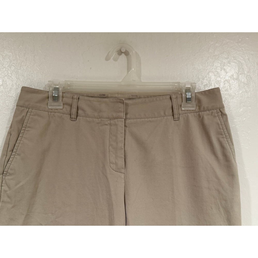 Lafayette 148 New York Beige Cotton Lycra Stretch Slim Straight Leg Pants Sz 4 - Picture 7 of 12
